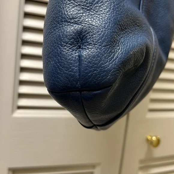 Coach Blue Leather Shoulder Crossbody Large Bag With Dust Bag Pre-Loved - Picture 7 of 12